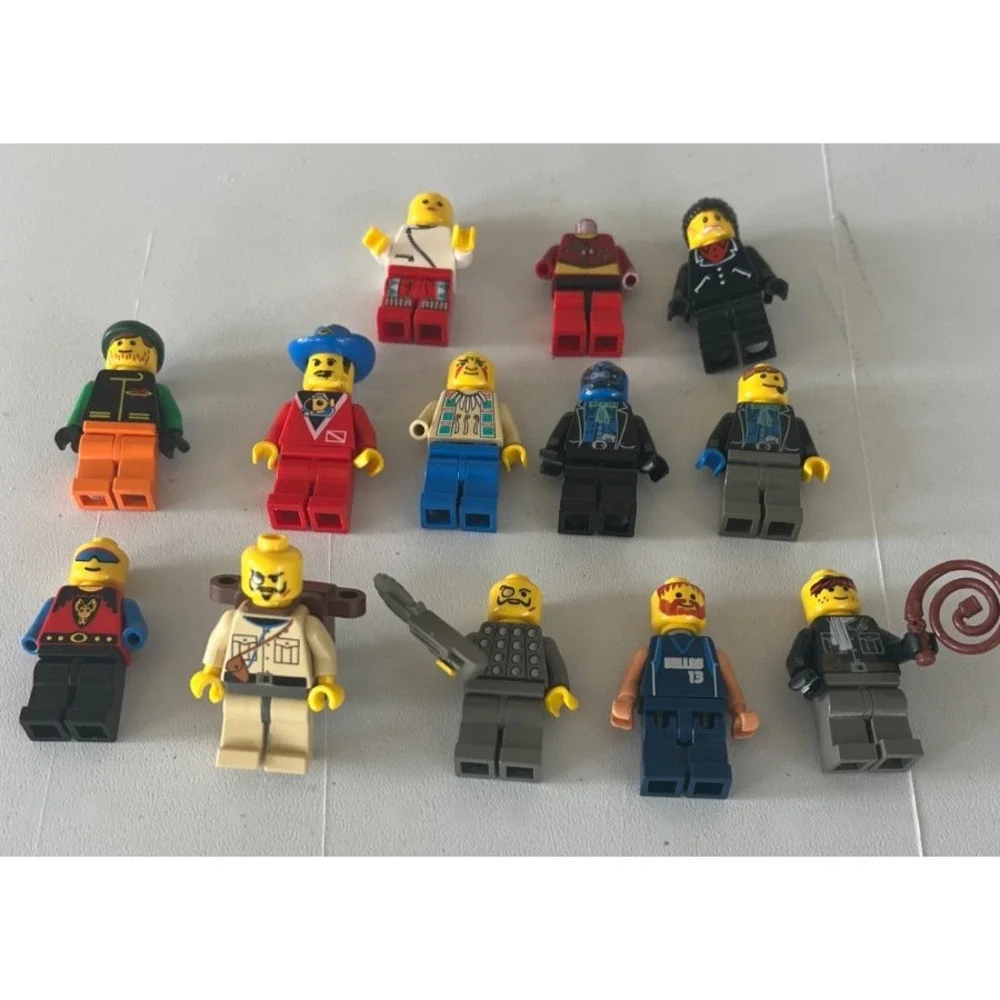 Lot of 13 Used LEGO Minifigures Mixed Western Sports Cowboy NBA Incomplete